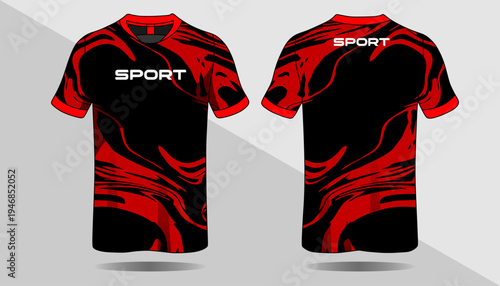 Red and black sport t shirts 1.