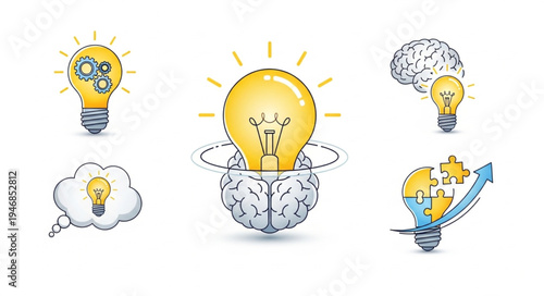 Collection of light bulbs representing ideas and innovation.