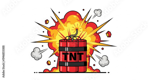 Explosive TNT Dynamite Bomb Blast.