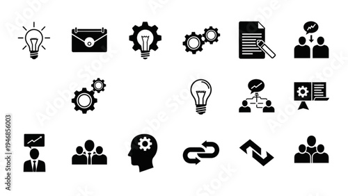 Vector Icon Sheet of Business and Technology Symbols