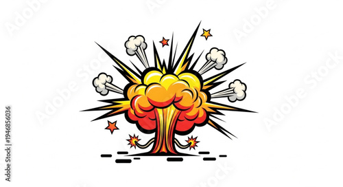 Explosion with Yellow and Red.