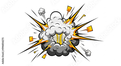 Explosion with Yellow Lightning.