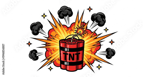 Explosive TNT Dynamite Barrel.