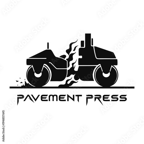Pavement Press Logo - Heavy Duty Construction Roller for Road Building and Maintenance