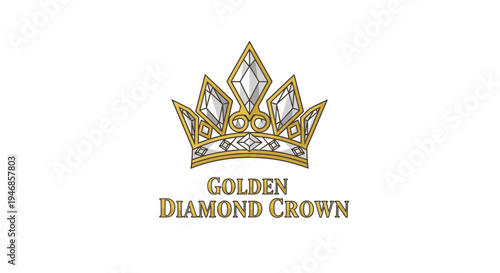 Golden Diamond Crown Jewelry Accessory.