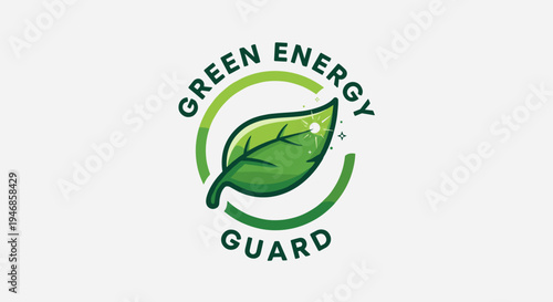 Green energy leaf logo symbol.