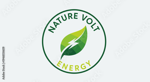 Green leaf energy logo symbol.