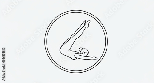 Yoga Pose Illustration Inside Circle.