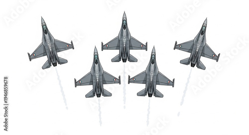 Fighter Jets Military Aircraft Formation.