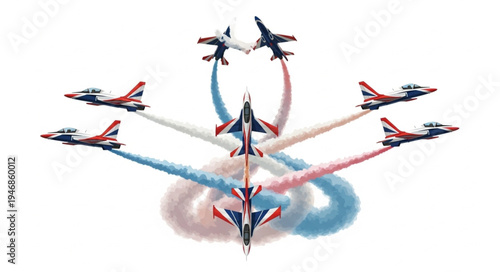 Fighter Jets Performing Aerobatic Stunt.