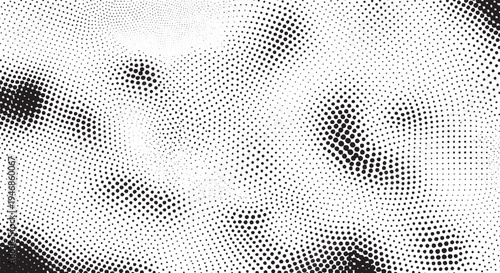 Abstract halftone dot pattern background, distressed texture with black and white dots, vintage retro design element, graphic element, digital art, screen print