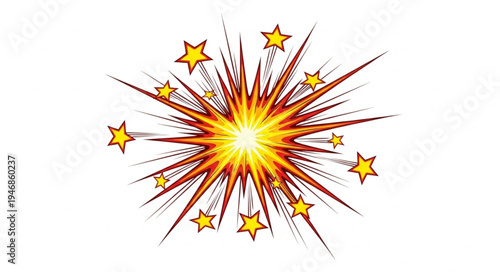 Fireworks Explosion with Stars.