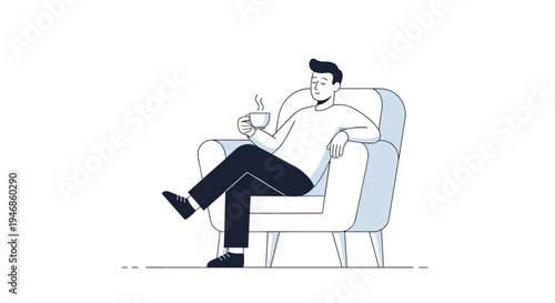 Man sitting on a chair relaxed.