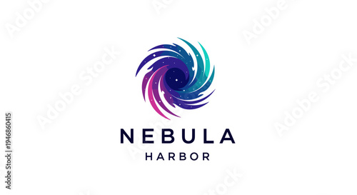 Nebula Harbor colorful logo design 1.