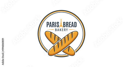 Paris Bread Bakery Logo Design 1.