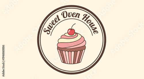 Pink frosted cupcake with cherry on top 1.