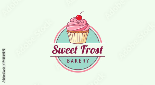 Pink frosted cupcake with cherry on top 2.