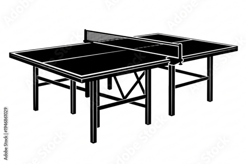 Table Tennis Table with Net Illustration Isolated on White Background for Indoor Sport Design