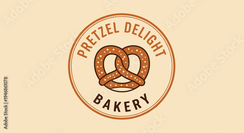 Pretzel logo with twisted bread design.