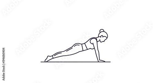 Woman performing a plank exercise on a yoga mat.