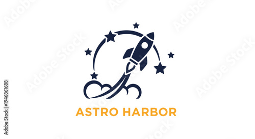 Rocket Ship Logo Design Element.