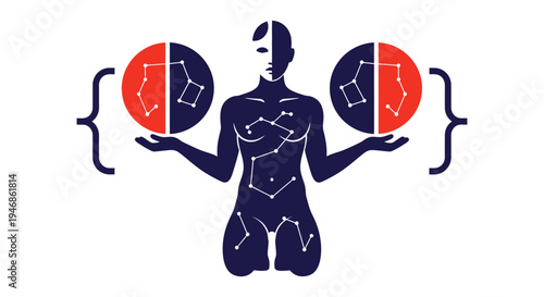 Cosmic Body and Constellations - Astrology and Zodiac Concept