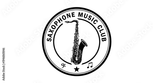 Saxophone music club logo design 1.