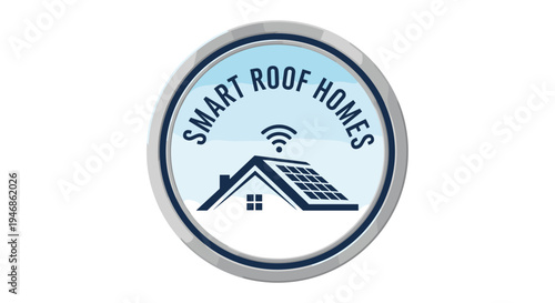Smart home solar roof logo design.