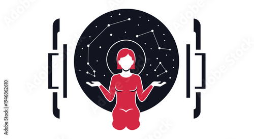 Virgo Zodiac Constellation Astrology Symbol Woman Silhouette