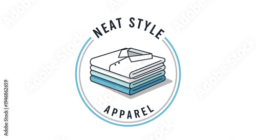 Stack of folded t shirts logo.