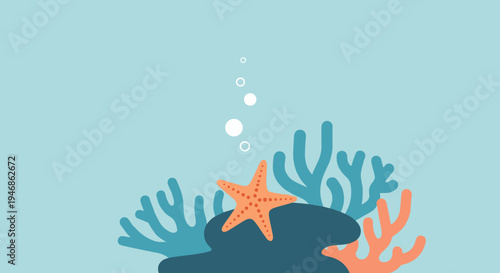 Starfish on a coral reef.