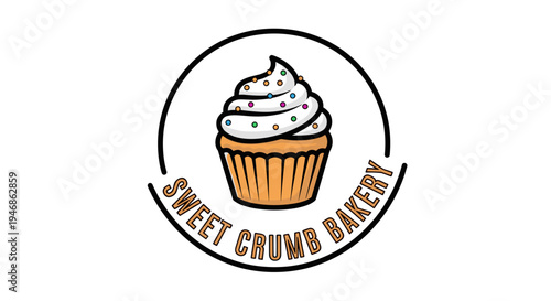 Sweet bakery cupcake with frosting.