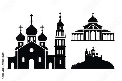 Christian church silhouettes
