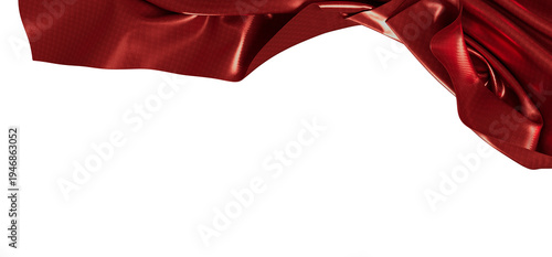 Elegant red silk fabric wit...