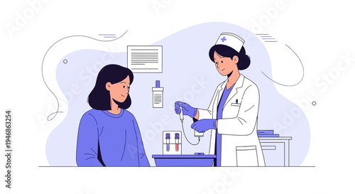 Doctor and patient in clinic, medical examination, blood test, healthcare concept