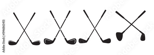 Black and white paint splashes form silhouettes of a brush and a tree alongside a red golf club and antenna icon as isolated vector illustration equipment symbols.