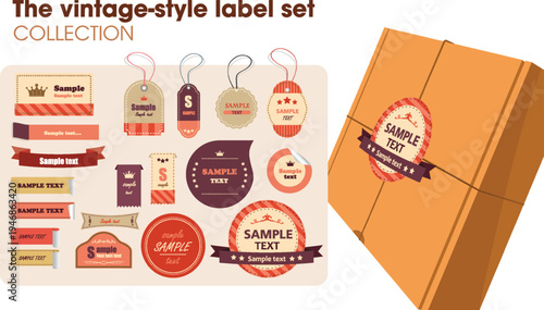 The vintage-style label set