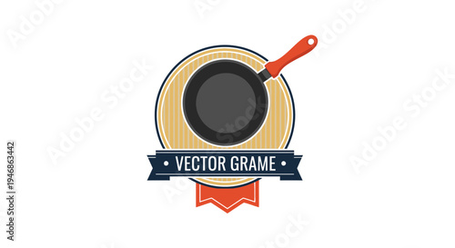 Vector grame frying pan logo.