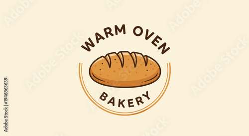 Warm Oven Bakery Bread Logo Design 1.