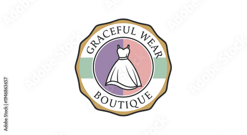 Wedding dress boutique fashion logo design.