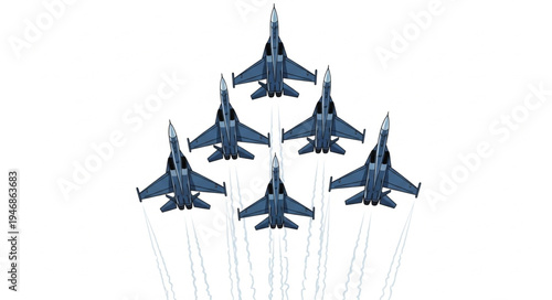 Formation of Military Fighter Jets.