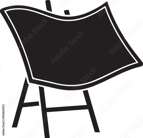 Art easel with canvas vector silhouette illustration line art for painting and studio work