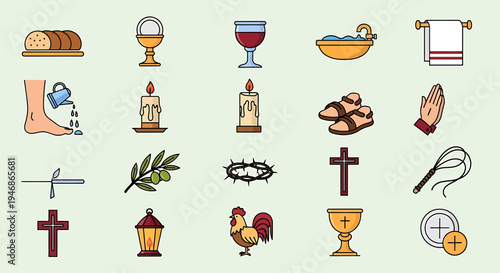 Icons of Faith in Minimalist Vector Design