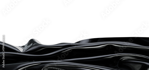 Abstract glossy black fabri...