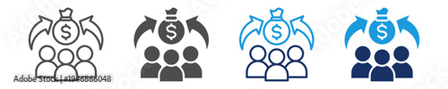 public finance icon set with multi concept