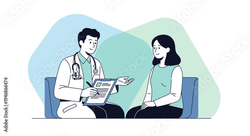 Doctor consulting patient in clinic, medical check-up, healthcare, doctor's appointment