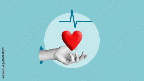 Φωτογραφία Heart health and cardiovascular care representing cardiology, heart disease prev