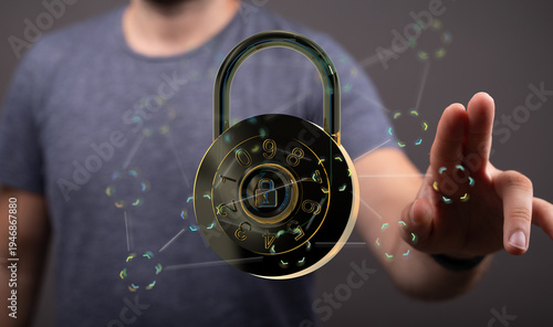 Concept of online security,...