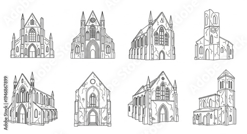Architectural Sketches of Churches - A Study in Gothic Design.