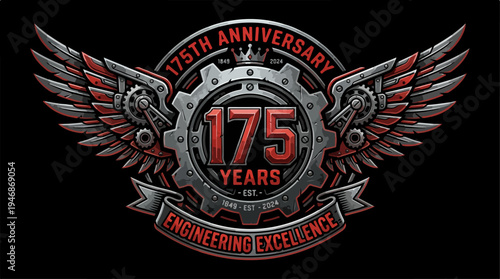Anniversary Celebration Emblem - 175 Years of Engineering Excellence.